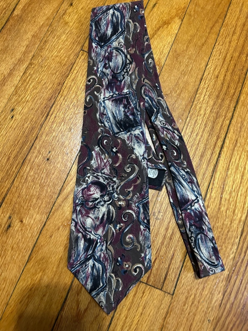 Oscar de la Renta Vtg Signature Tie 100% Silk - Picture 2 of 5